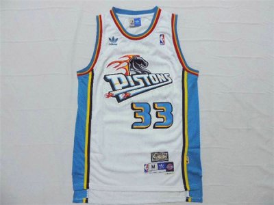 Maillot De Basket Detroit Pistons Grant Hill 33 Retro Engrener Light Blanc